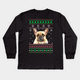 Cute French Bulldog Lover Ugly Christmas Sweater For Women And Men Funny Gifts Kids Long Sleeve T-Shirt